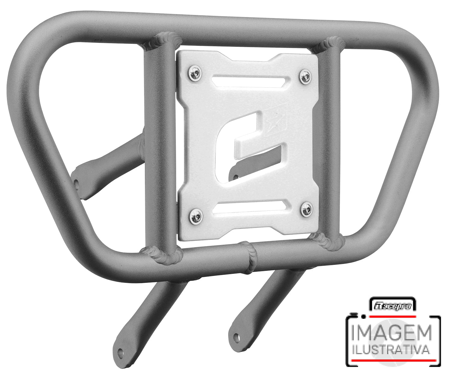 Crosspro - Front Bumper CR01 For 450 XC (ATV), 525 XC (ATV), KTM 450 SX (ATV), 505 SX (ATV)-Ice Polish Tube / White Plate