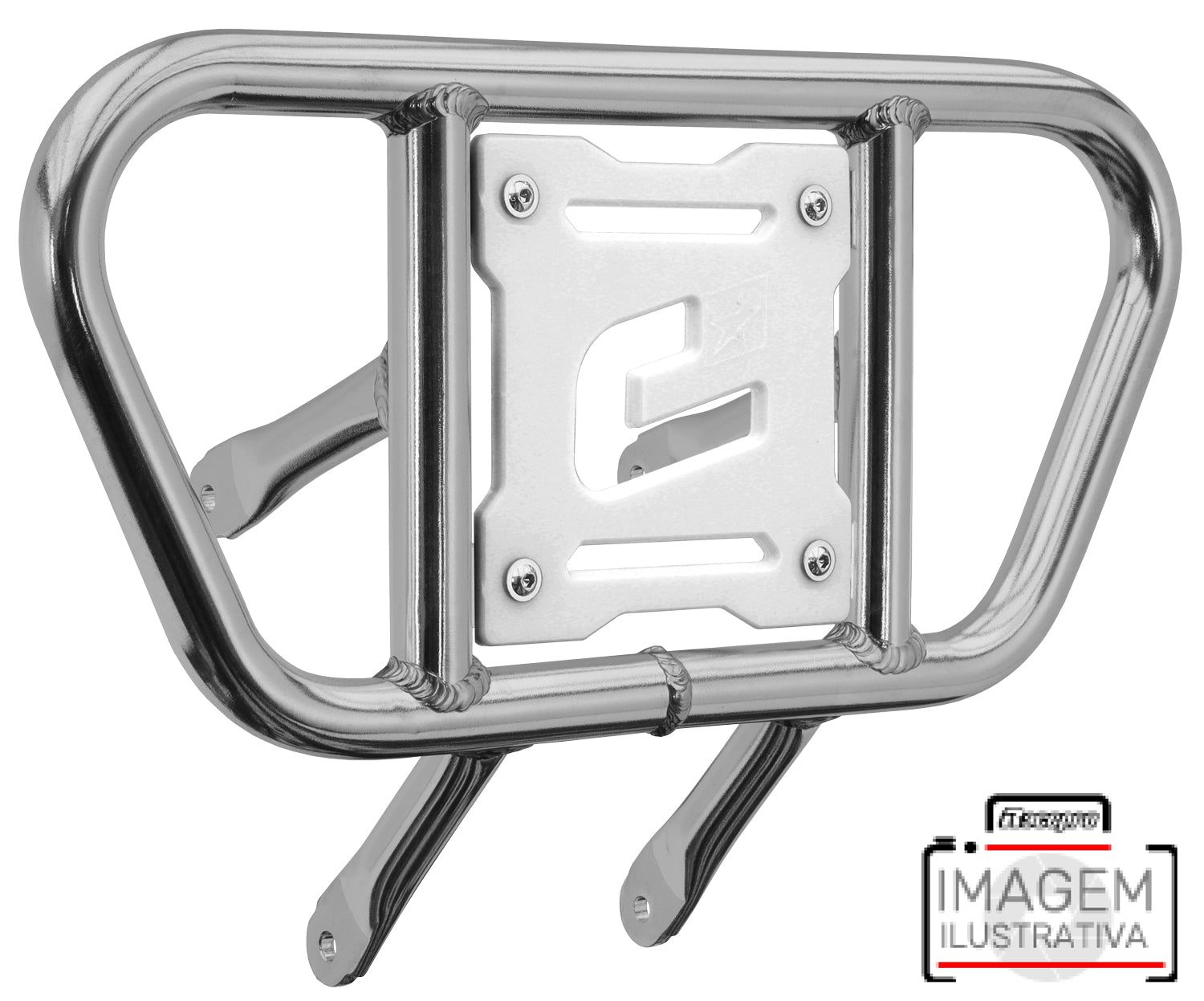 Crosspro - Front Bumper CR01 For 450 XC (ATV), 525 XC (ATV), KTM 450 SX (ATV), 505 SX (ATV)-Polish Tubo / White Plate