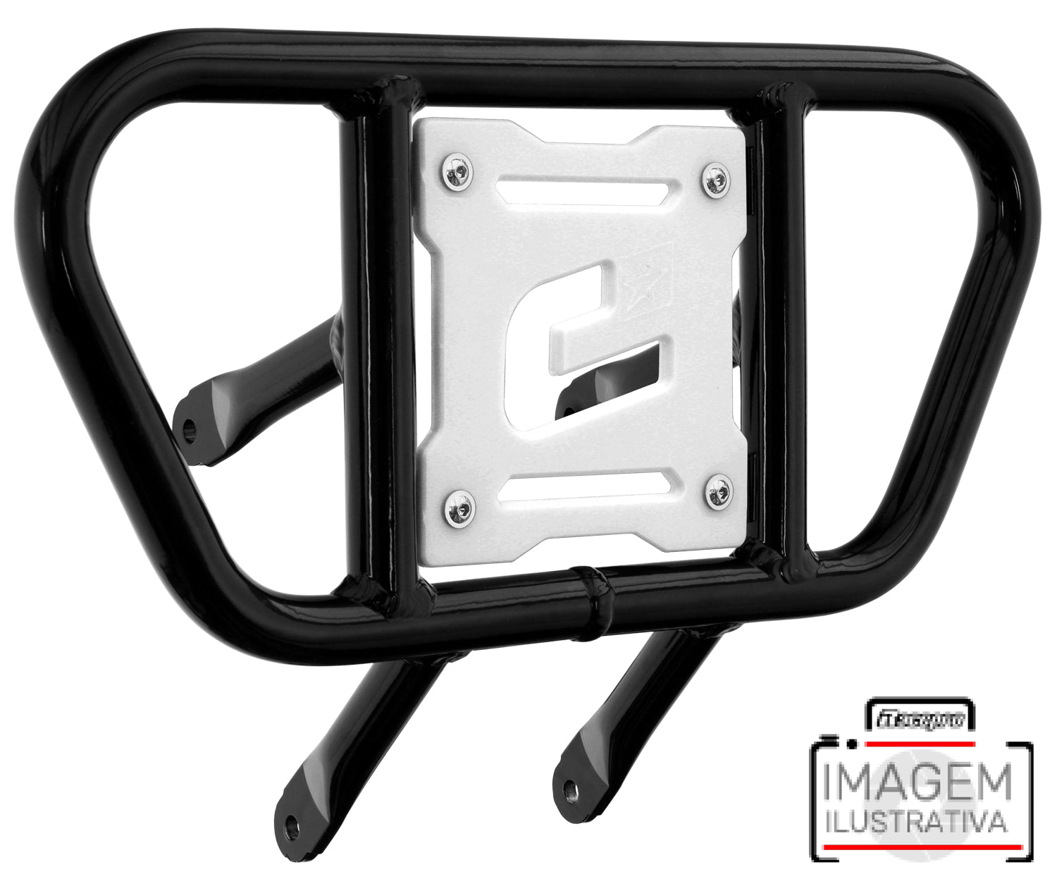 Crosspro - Front Bumper CR01 For 450 XC (ATV), 525 XC (ATV), KTM 450 SX (ATV), 505 SX (ATV)-Black Tube / White Plate
