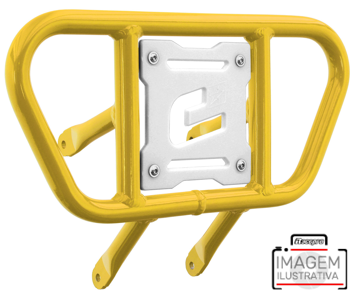 Crosspro - Front Bumper CR01 For 450 XC (ATV), 525 XC (ATV), KTM 450 SX (ATV), 505 SX (ATV)-Yellow Tube / White Plate