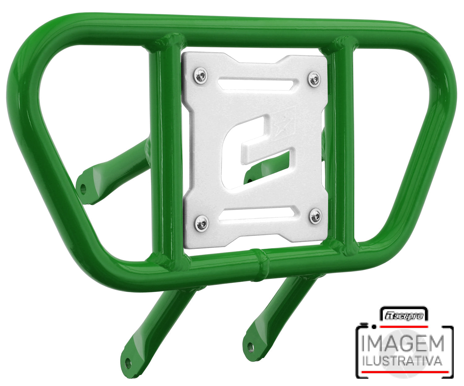 Crosspro - Front Bumper CR01 For 450 XC (ATV), 525 XC (ATV), KTM 450 SX (ATV), 505 SX (ATV)-Green Tube / White Plate
