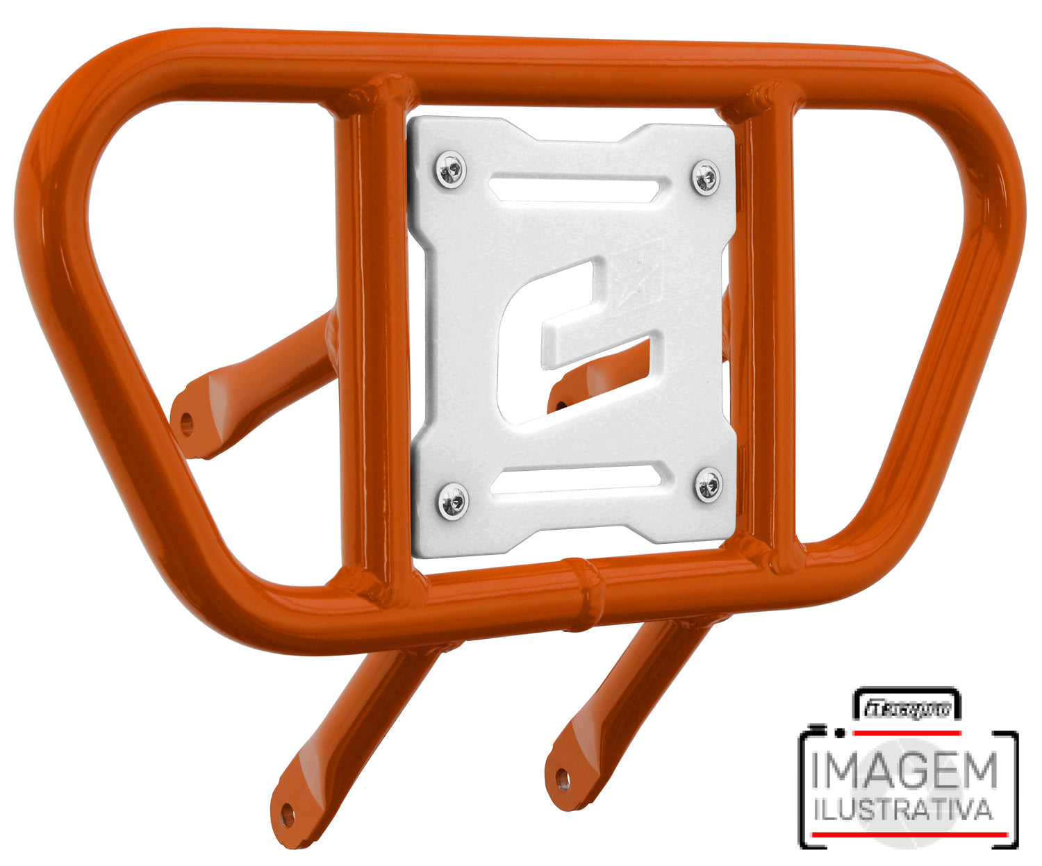 Crosspro - Front Bumper CR01 For 450 XC (ATV), 525 XC (ATV), KTM 450 SX (ATV), 505 SX (ATV)-Orange Tube / White Plate