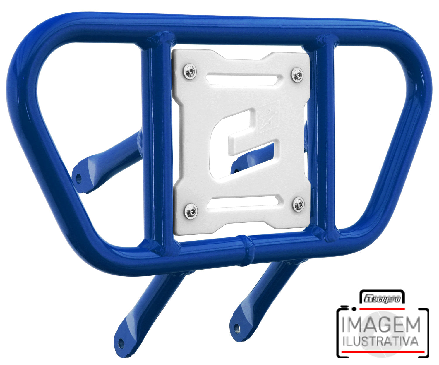 Crosspro - Front Bumper CR01 For 450 XC (ATV), 525 XC (ATV), KTM 450 SX (ATV), 505 SX (ATV)-Blue Tube / White Plate