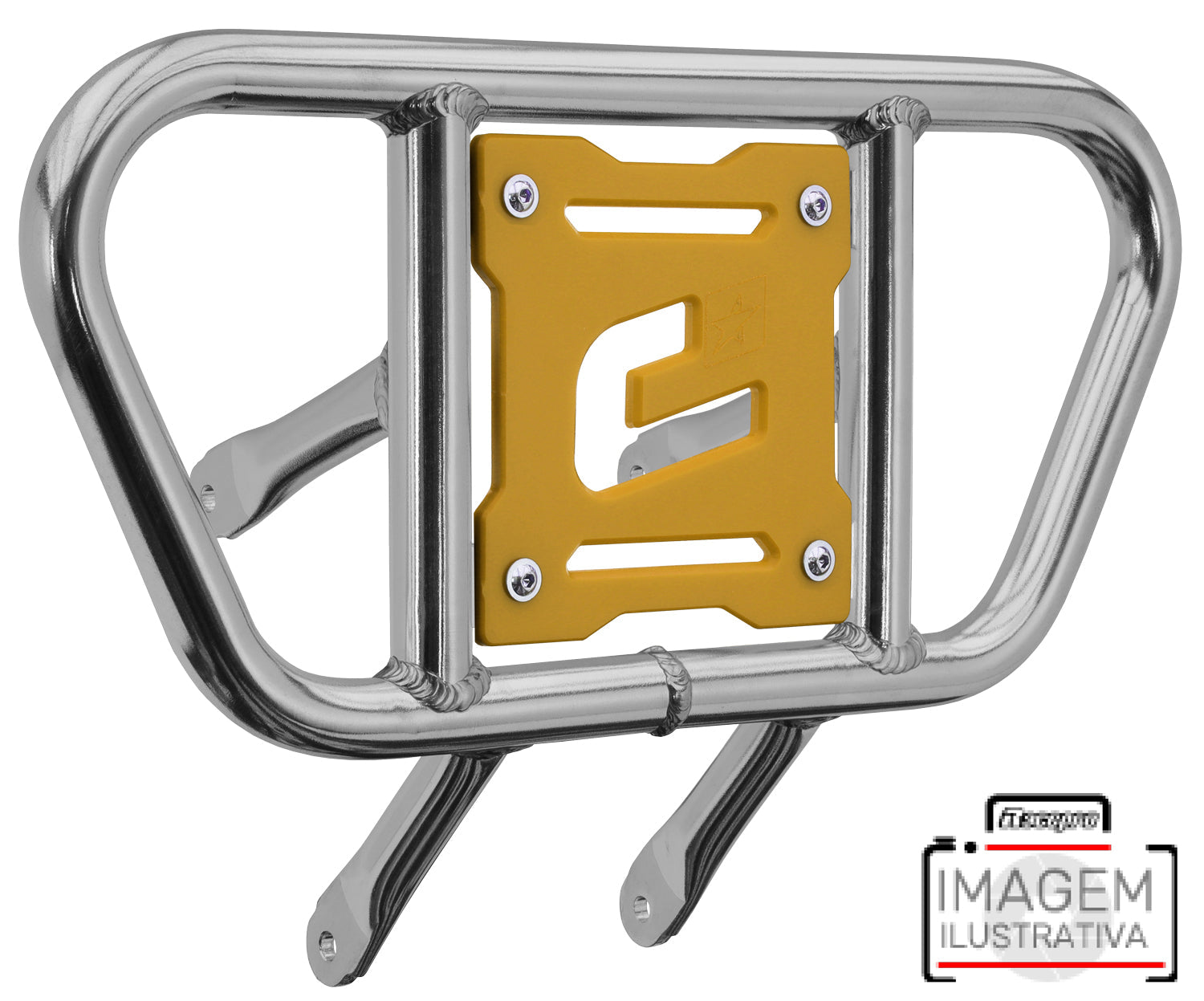 Crosspro - Front Bumper CR01 For 450 XC (ATV), 525 XC (ATV), KTM 450 SX (ATV), 505 SX (ATV)-Polish Tubo / Yellow Plate