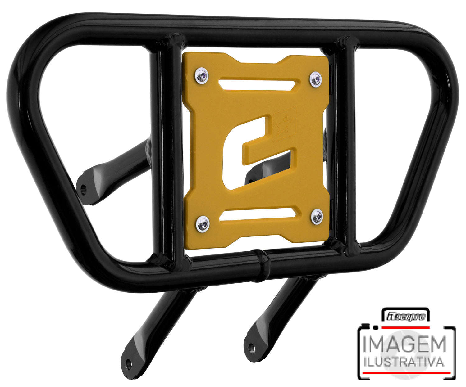 Crosspro - Front Bumper CR01 For 450 XC (ATV), 525 XC (ATV), KTM 450 SX (ATV), 505 SX (ATV)-Black Tube / Yellow Plate