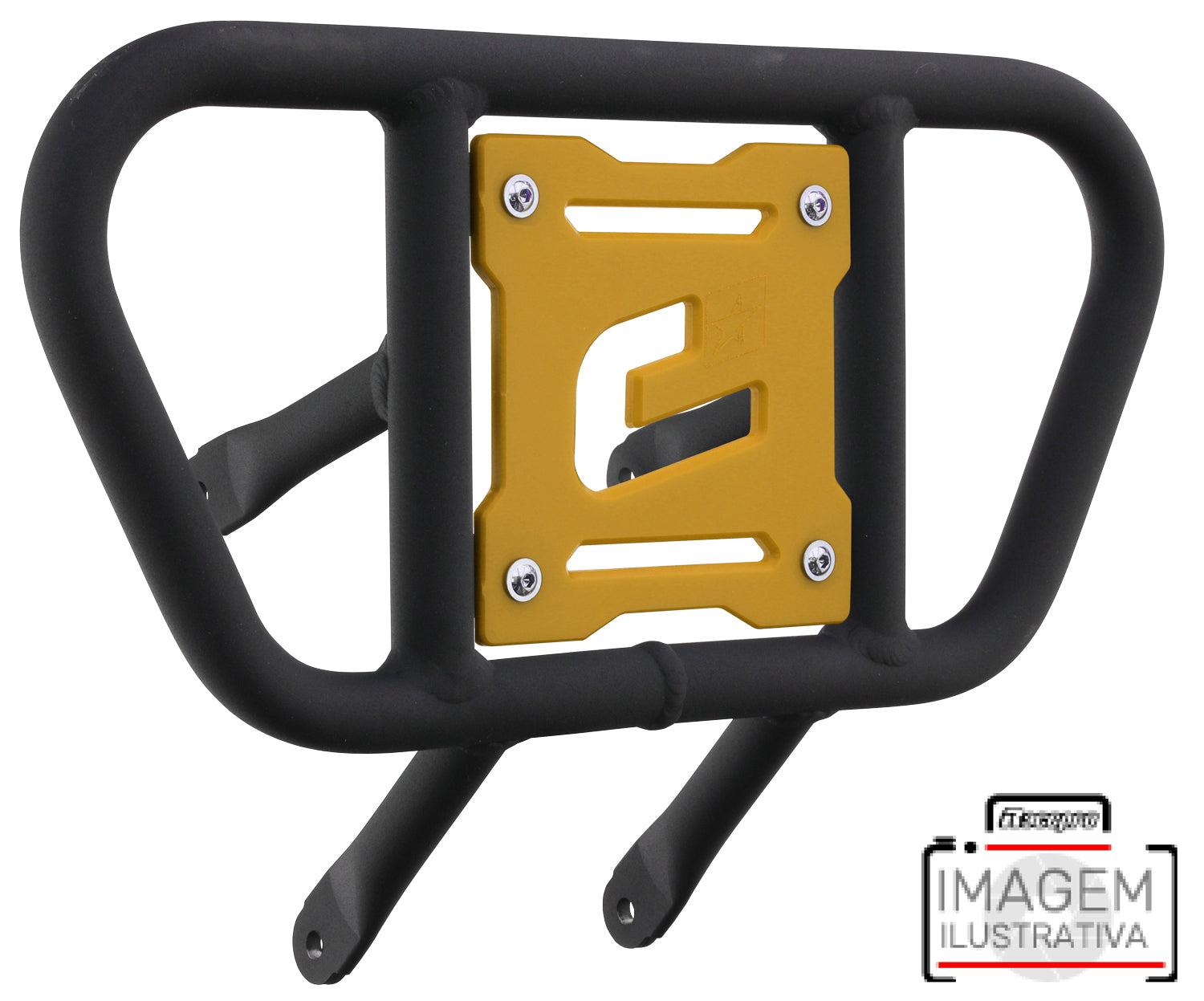 Crosspro - Front Bumper CR01 For 450 XC (ATV), 525 XC (ATV), KTM 450 SX (ATV), 505 SX (ATV)-Textured Black Tube / Yellow Plate