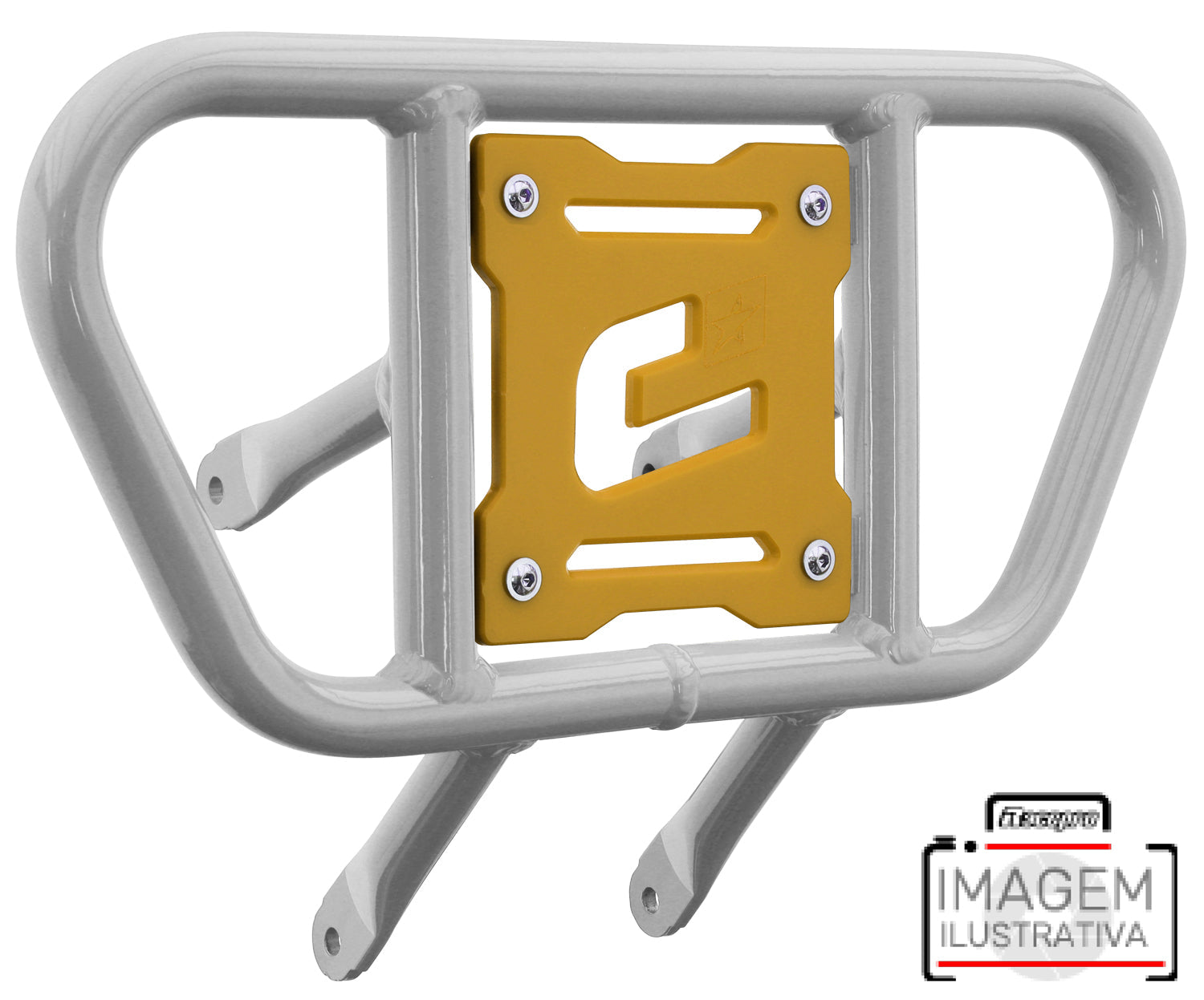 Crosspro - Front Bumper CR01 For 450 XC (ATV), 525 XC (ATV), KTM 450 SX (ATV), 505 SX (ATV)-White Tube / Yellow Plate