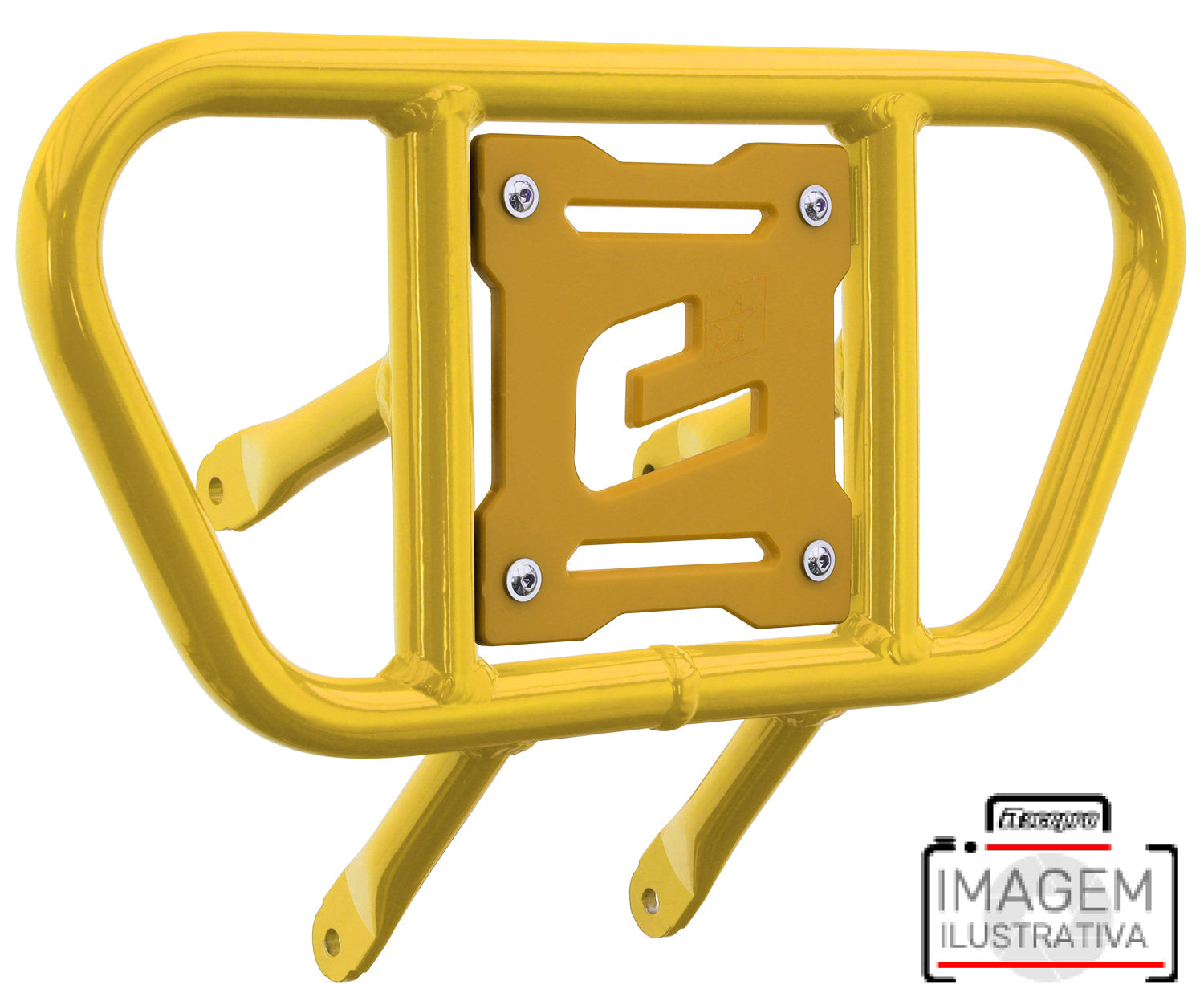 Crosspro - Front Bumper CR01 For Arctic Cat 400 DVX, Honda TRX 400, TRX 450, Honda TRX 400, Kawasaki KFX 400, Suzuki LT-Z 400-Yellow Tube / Yellow Plate