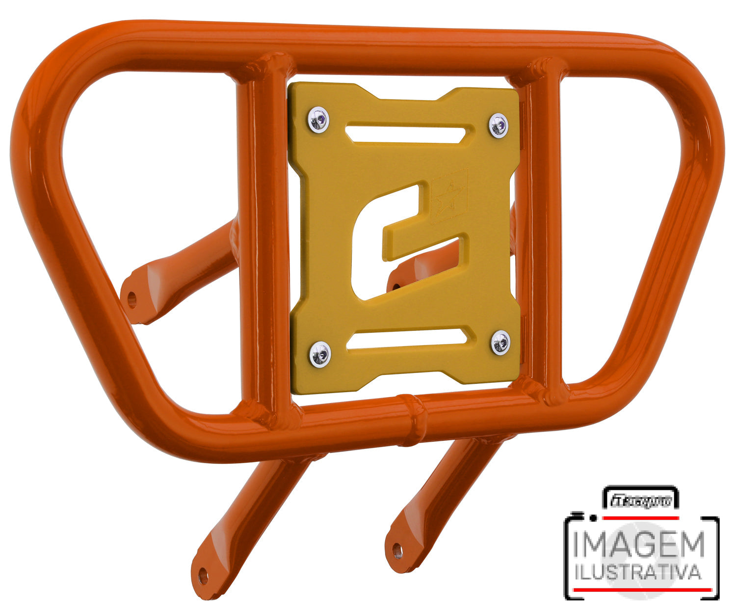 Crosspro - Front Bumper CR01 For Kawasaki KFX 450R-Orange Tube / Yellow Plate