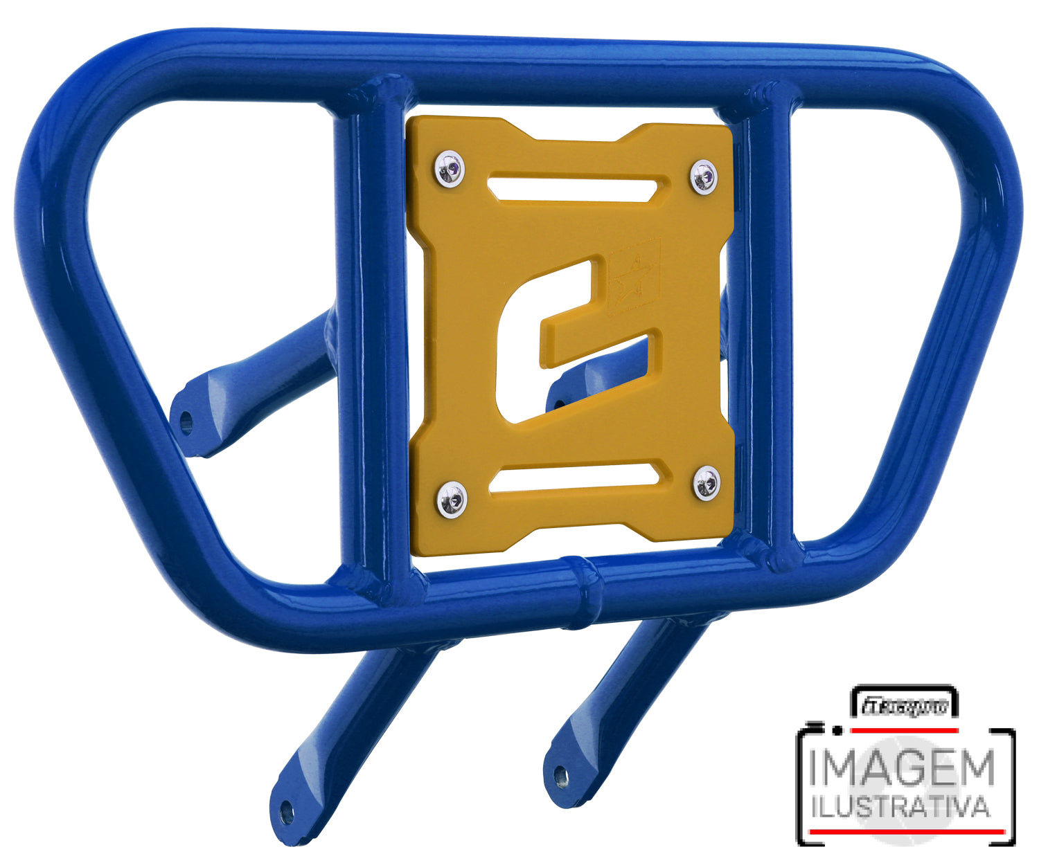 Crosspro - Front Bumper CR01 For Kawasaki KFX 450R-Blue Tube / Yellow Plate