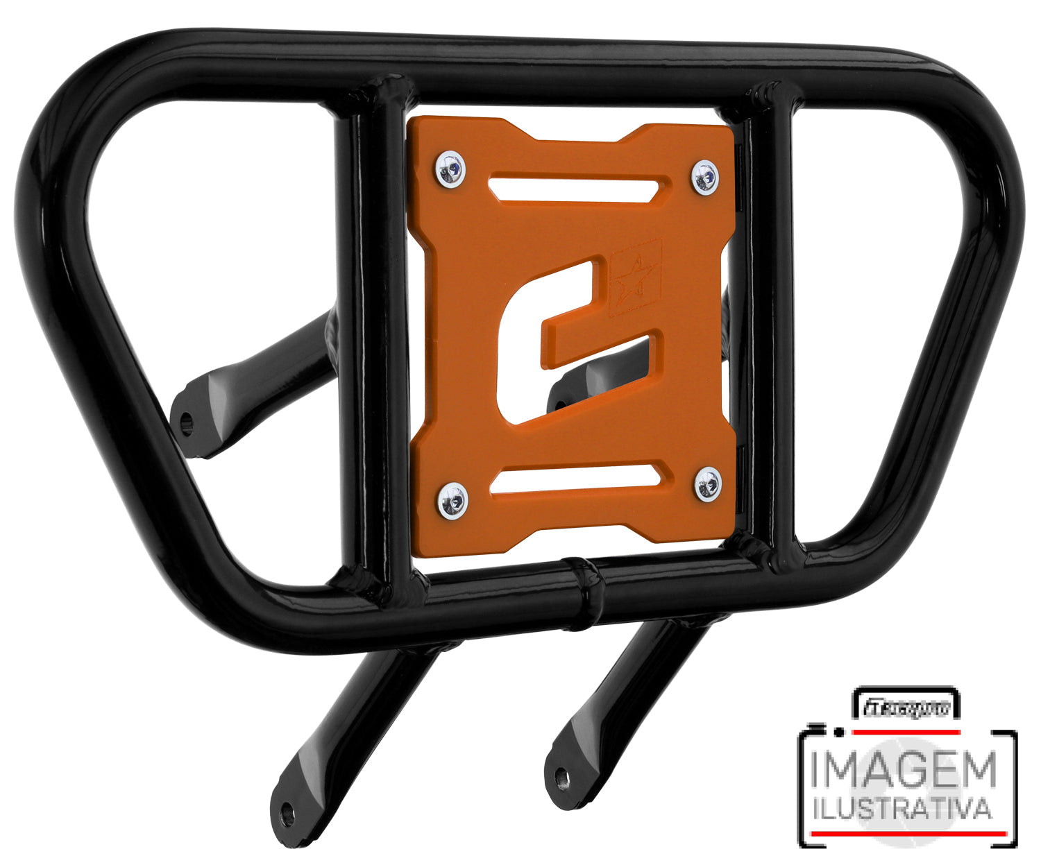 Crosspro - Front Bumper CR01 For 450 XC (ATV), 525 XC (ATV), KTM 450 SX (ATV), 505 SX (ATV)-Black Tube / Orange Plate
