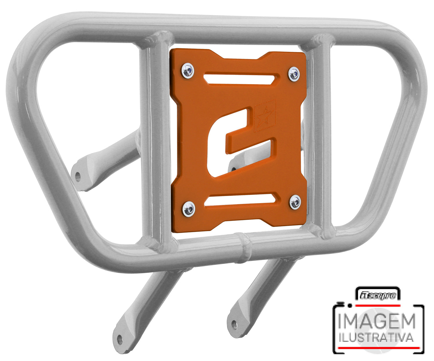 Crosspro - Front Bumper CR01 For 450 XC (ATV), 525 XC (ATV), KTM 450 SX (ATV), 505 SX (ATV)-White Tube / Orange Plate