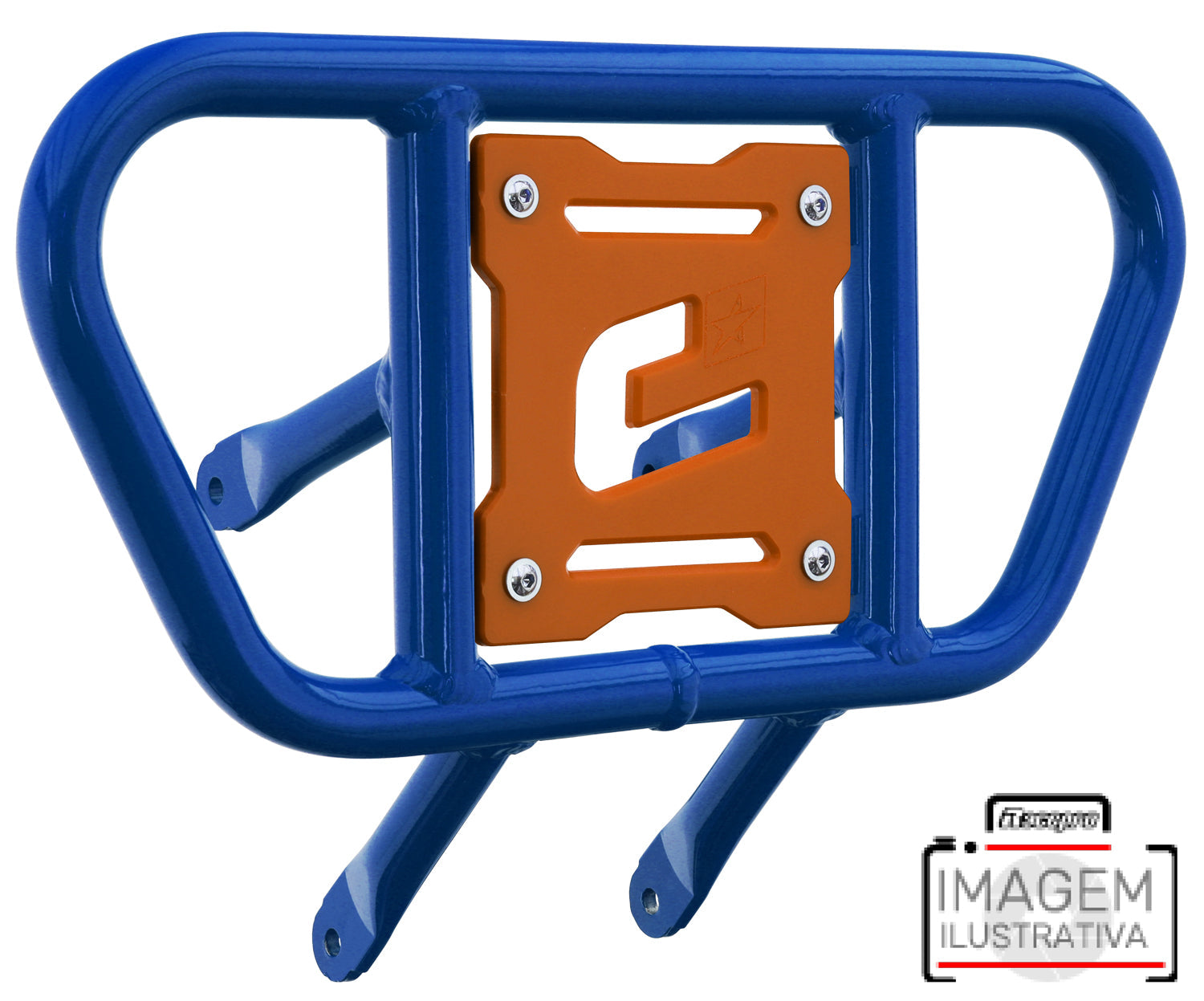 Crosspro - Front Bumper CR01 For Kawasaki KFX 450R-Blue Tube / Orange Plate