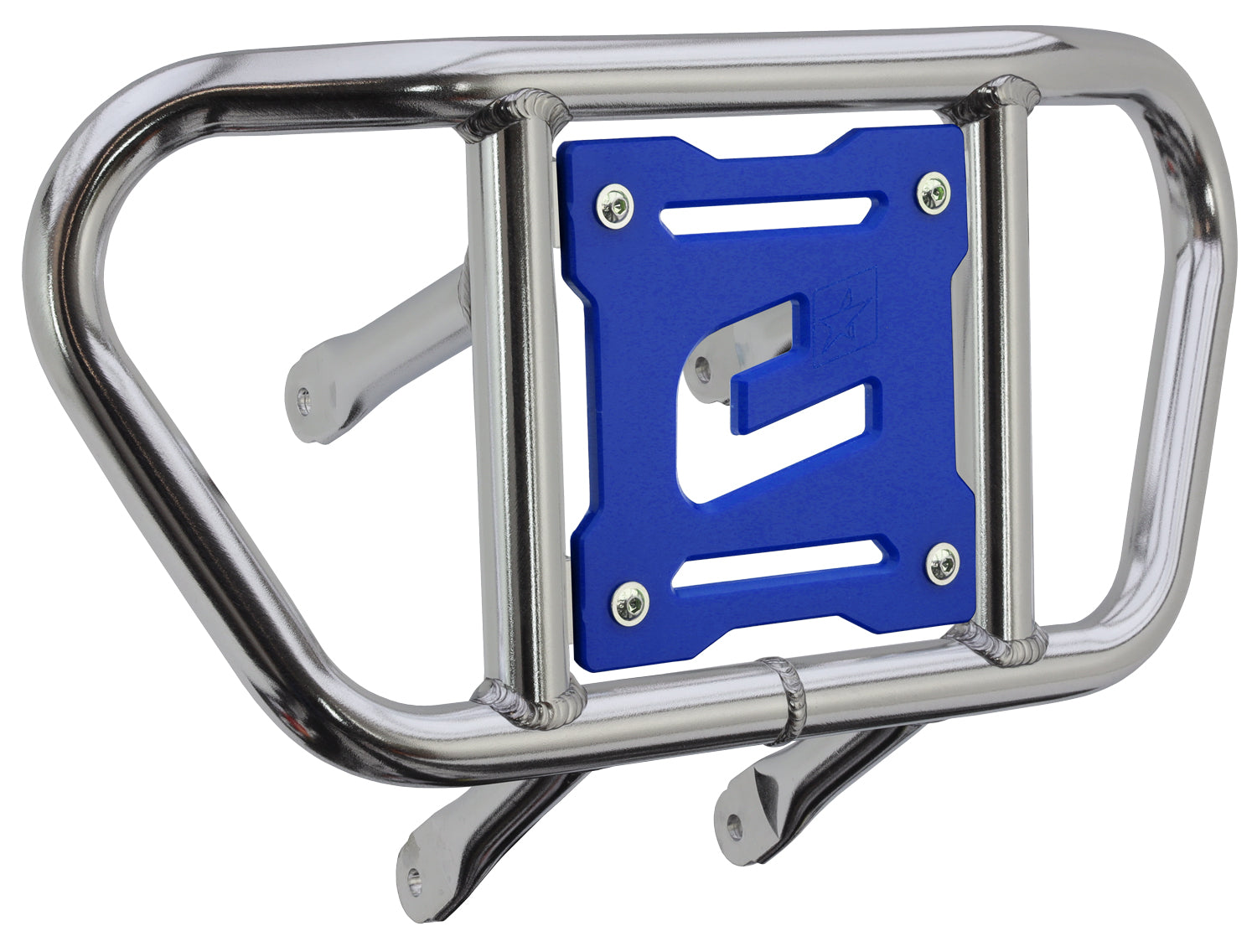 Crosspro - Front Bumper CR02 For Suzuki LT-R 450-Polish Tubo / Blue Plate