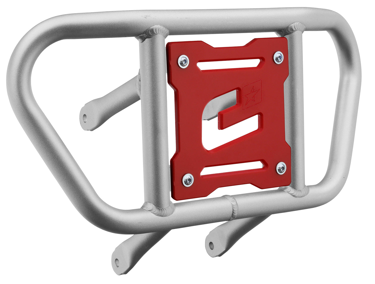 Crosspro - Front Bumper CR02 For Suzuki LT-R 450-Ice Polish Tube / Red Plate