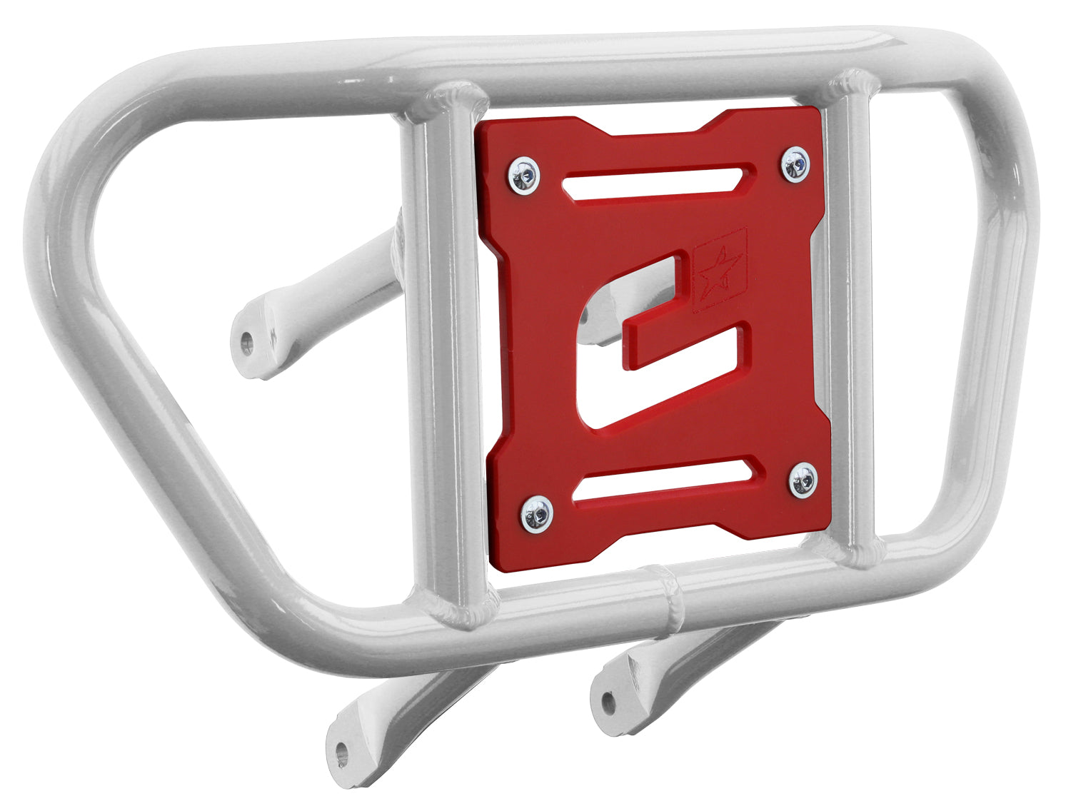 Crosspro - Front Bumper CR02 For Suzuki LT-R 450-White Tube / Red Plate