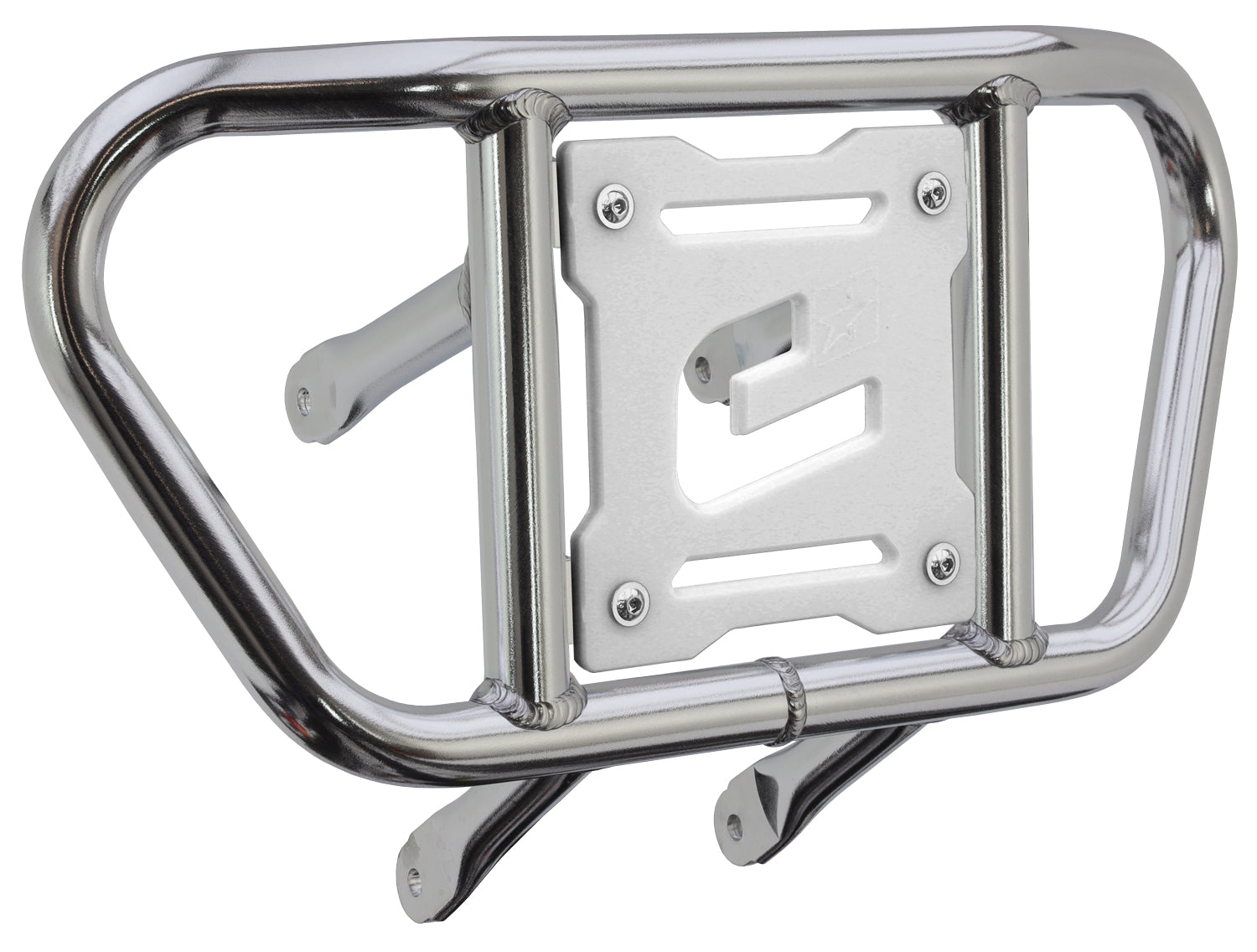 Crosspro - Front Bumper CR02 For Suzuki LT-R 450-Polish Tubo / White Plate