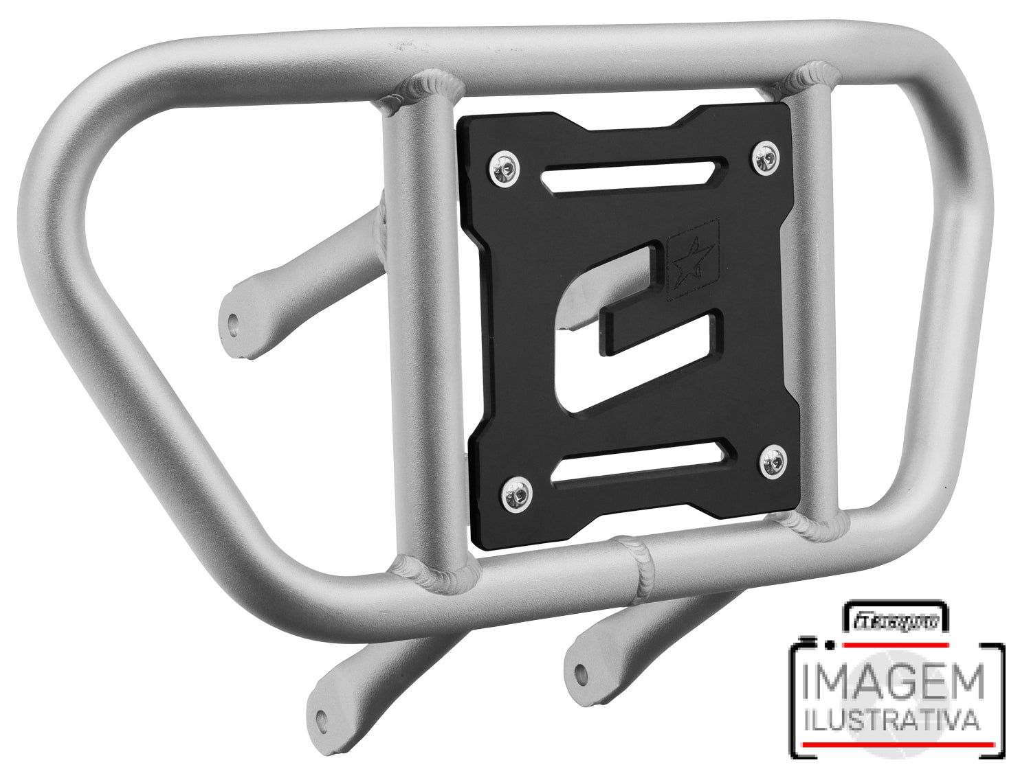 Crosspro - Front Bumper CR02 For Kawasaki KFX 450R-Ice Polish Tube / Black Plate