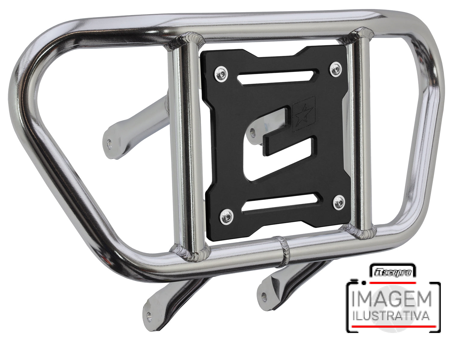 Crosspro - Front Bumper CR02 For Yamaha YFZ 450-Polish Tubo / Black Plate