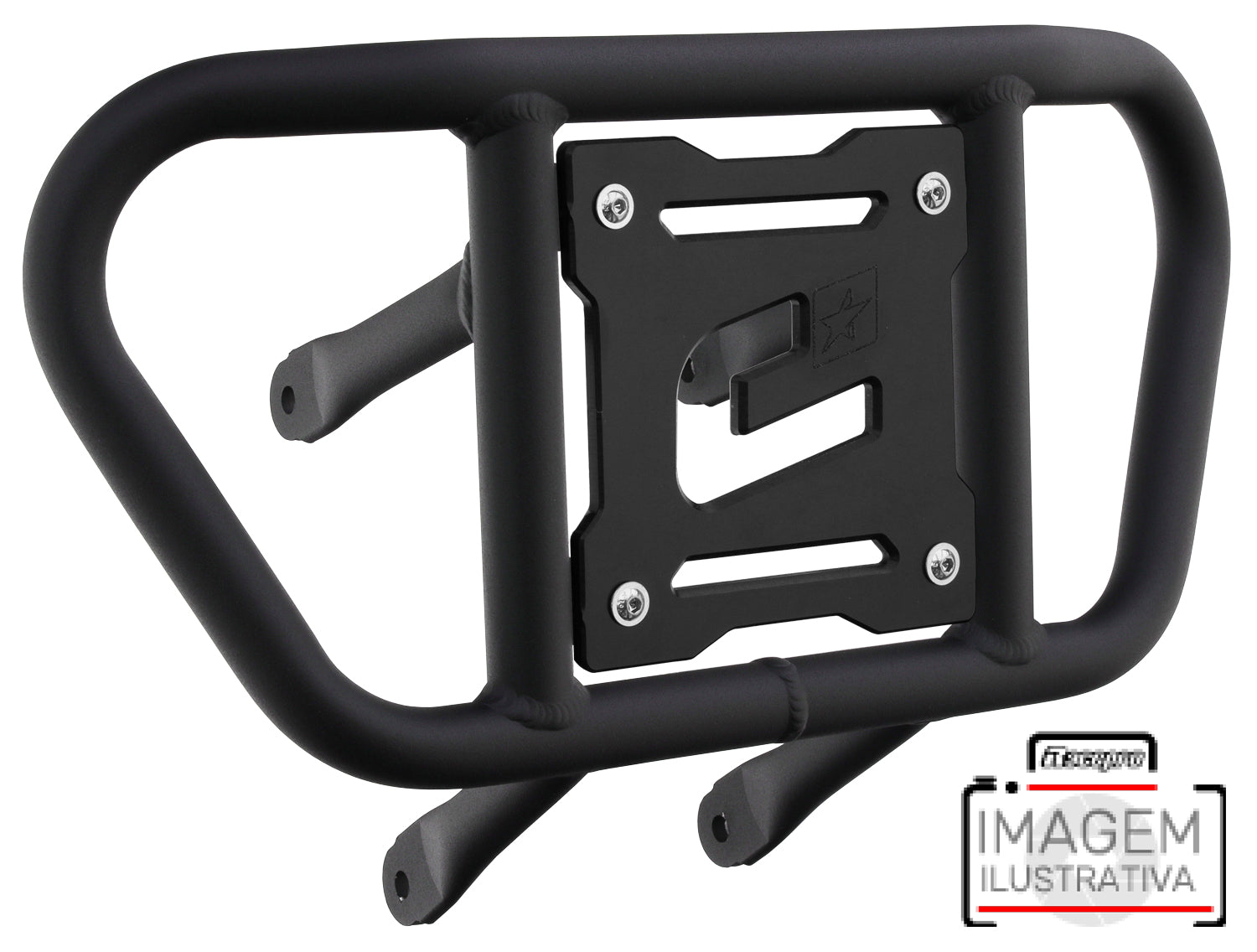Crosspro - Front Bumper CR02 For Arctic Cat 400 DVX, Honda TRX 400, TRX 450, Honda TRX 400, Kawasaki KFX 400, Suzuki LT-Z 400-Textured Black Tube / Black Plate