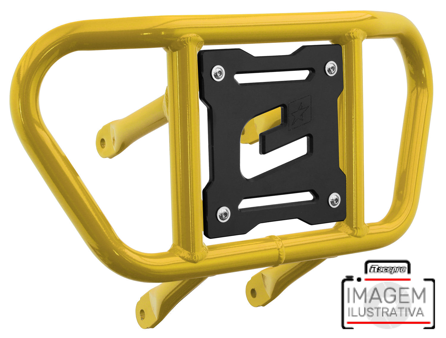 Crosspro - Front Bumper CR02 For Kawasaki KFX 450R-Yellow Tube / Black Plate