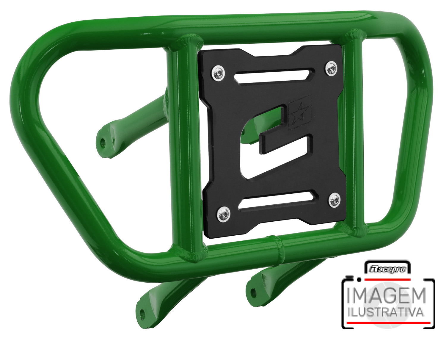 Crosspro - Front Bumper CR02 For Kawasaki KFX 450R-Green Tube / Black Plate