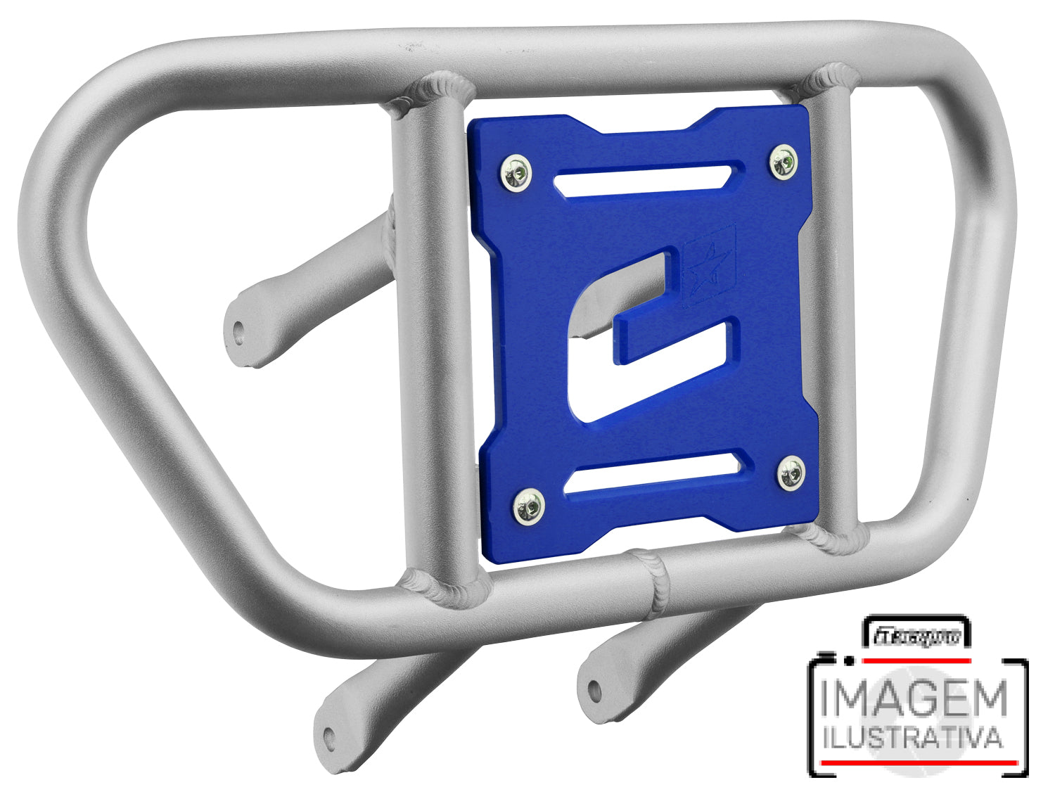 Crosspro - Front Bumper CR02 For Yamaha YFZ 450-Ice Polish Tube / Blue Plate