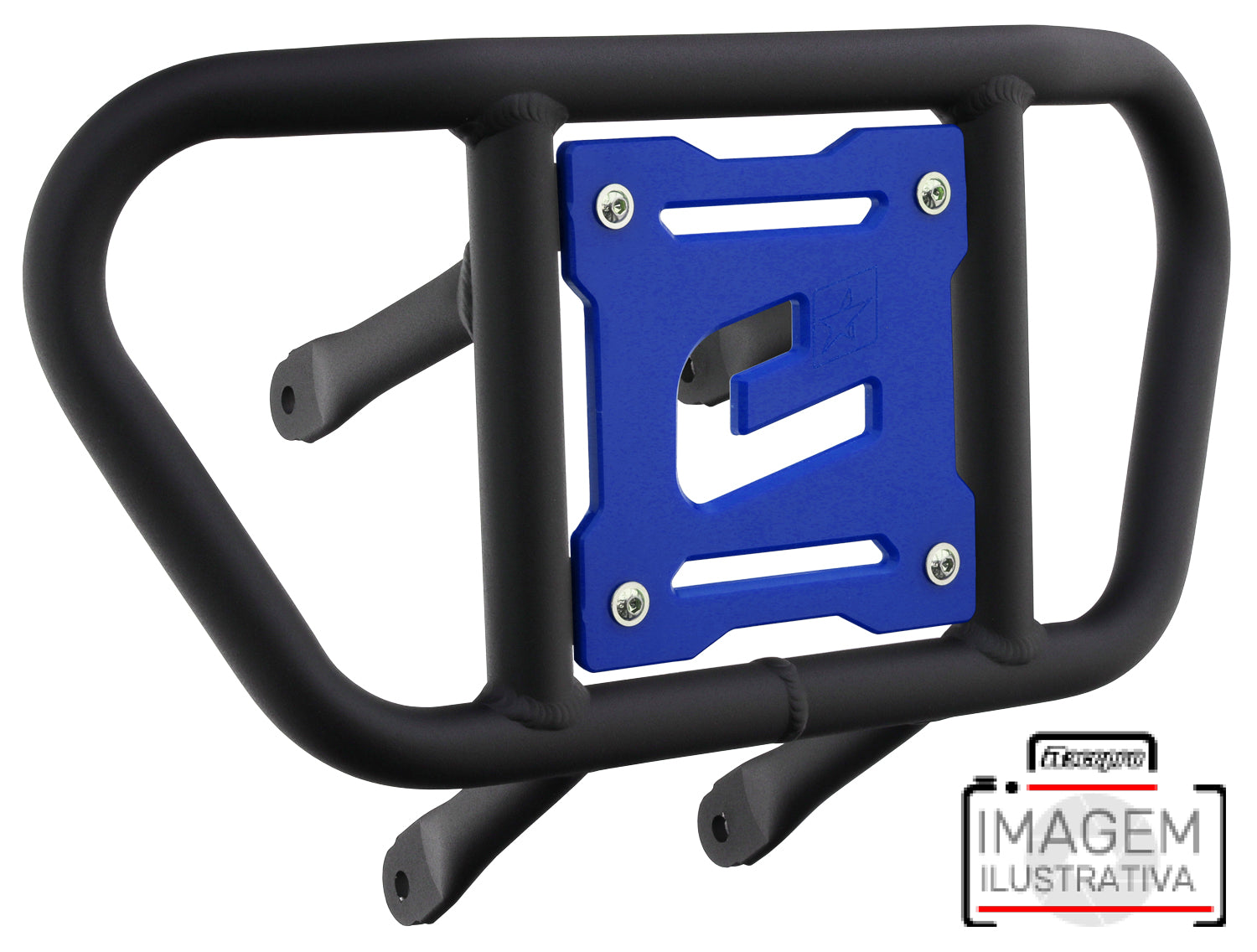 Crosspro - Front Bumper CR02 For Yamaha YFZ 450-Textured Black Tube / Blue Plate