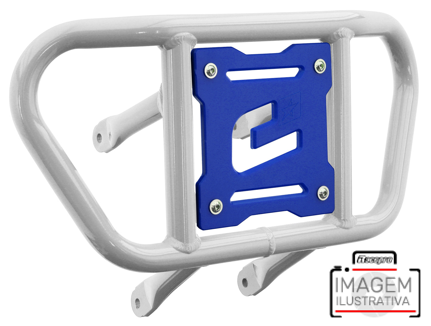 Crosspro - Front Bumper CR02 For Kawasaki KFX 450R-White Tube / Blue Plate