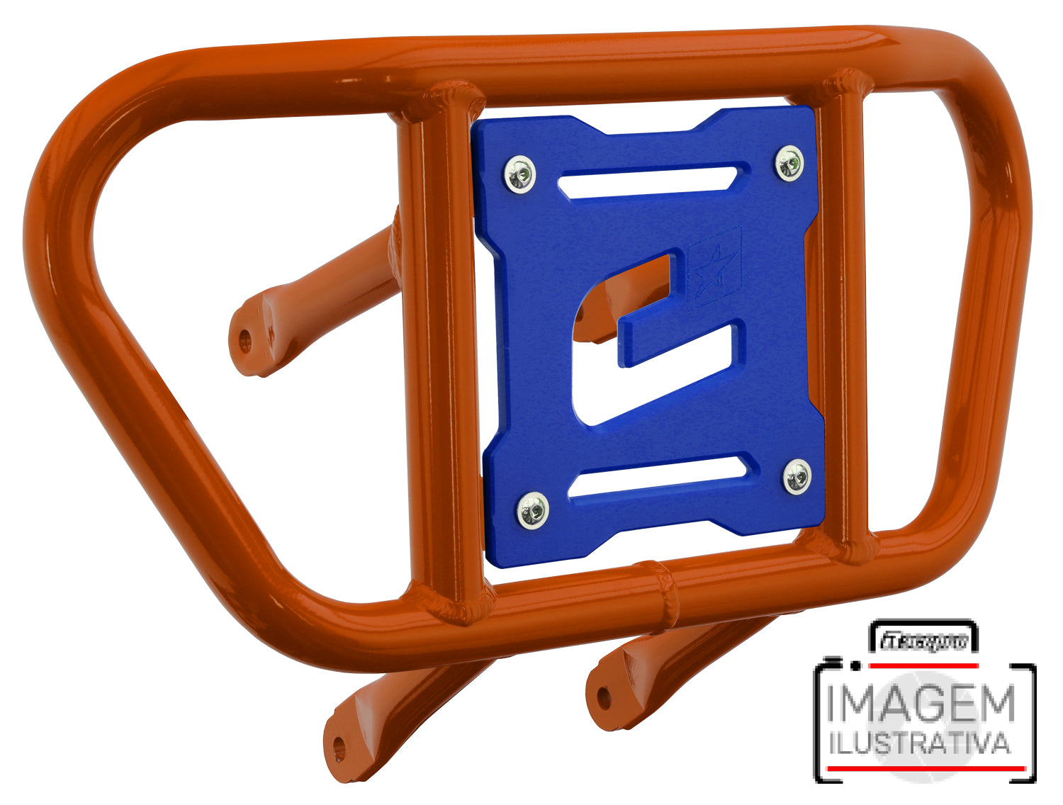 Crosspro - Front Bumper CR02 For Kawasaki KFX 450R-Orange Tube / Blue Plate