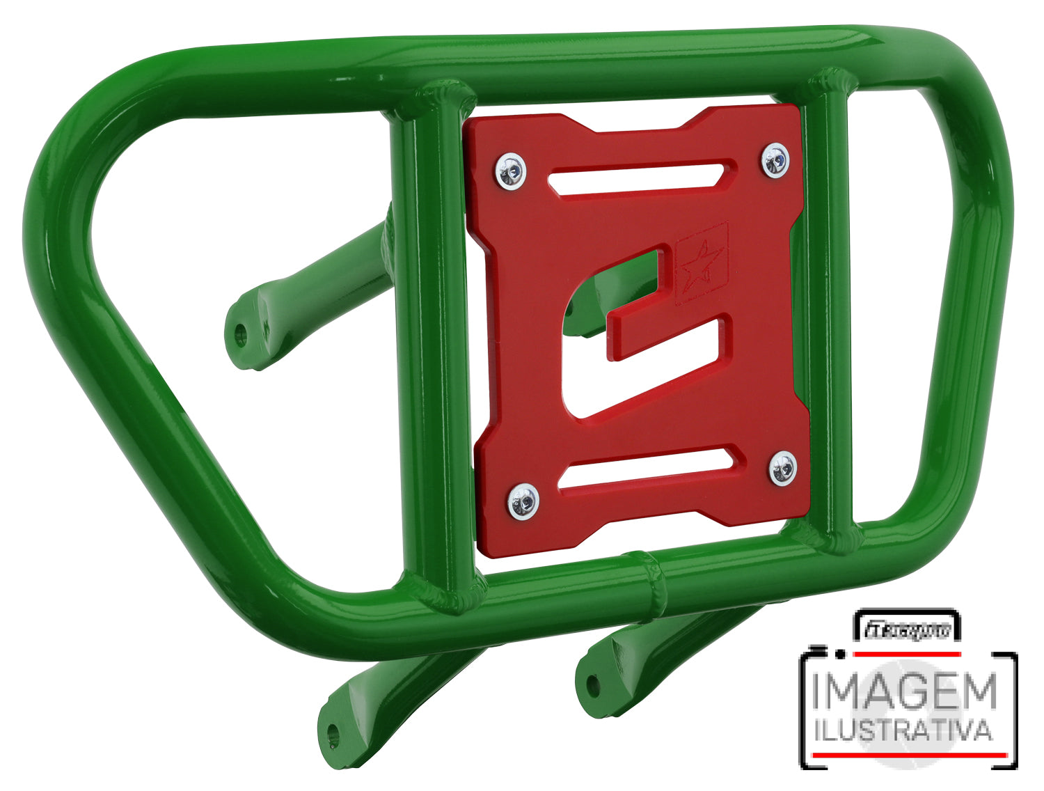 Crosspro - Front Bumper CR02 For Yamaha YFZ 450-Green Tube / Red Plate