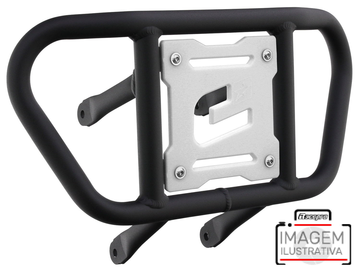 Crosspro - Front Bumper CR02 For Kawasaki KFX 450R-Textured Black Tube / White Plate