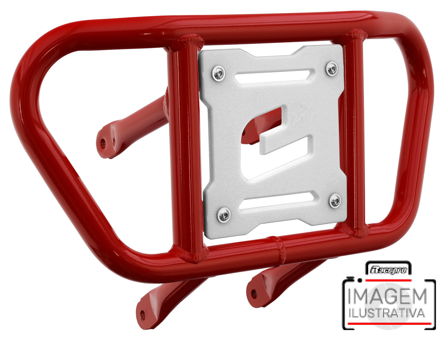 Crosspro - Front Bumper CR02 For Arctic Cat 400 DVX, Honda TRX 400, TRX 450, Honda TRX 400, Kawasaki KFX 400, Suzuki LT-Z 400-Red Tube / White Plate