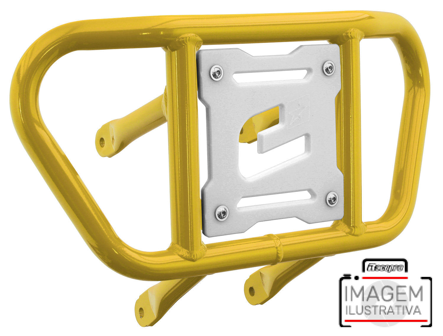 Crosspro - Front Bumper CR02 For Kawasaki KFX 450R-Yellow Tube / White Plate