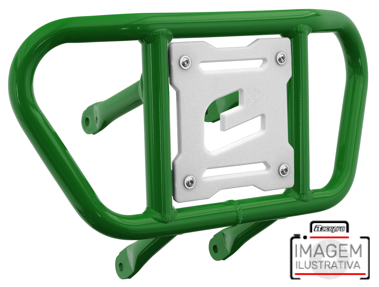 Crosspro - Front Bumper CR02 For Kawasaki KFX 450R-Green Tube / White Plate