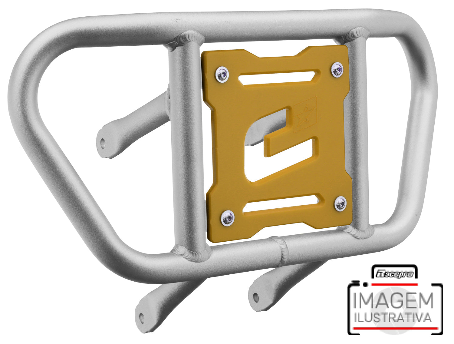 Crosspro - Front Bumper CR02 For Kawasaki KFX 450R-Ice Polish Tube / Yellow Plate