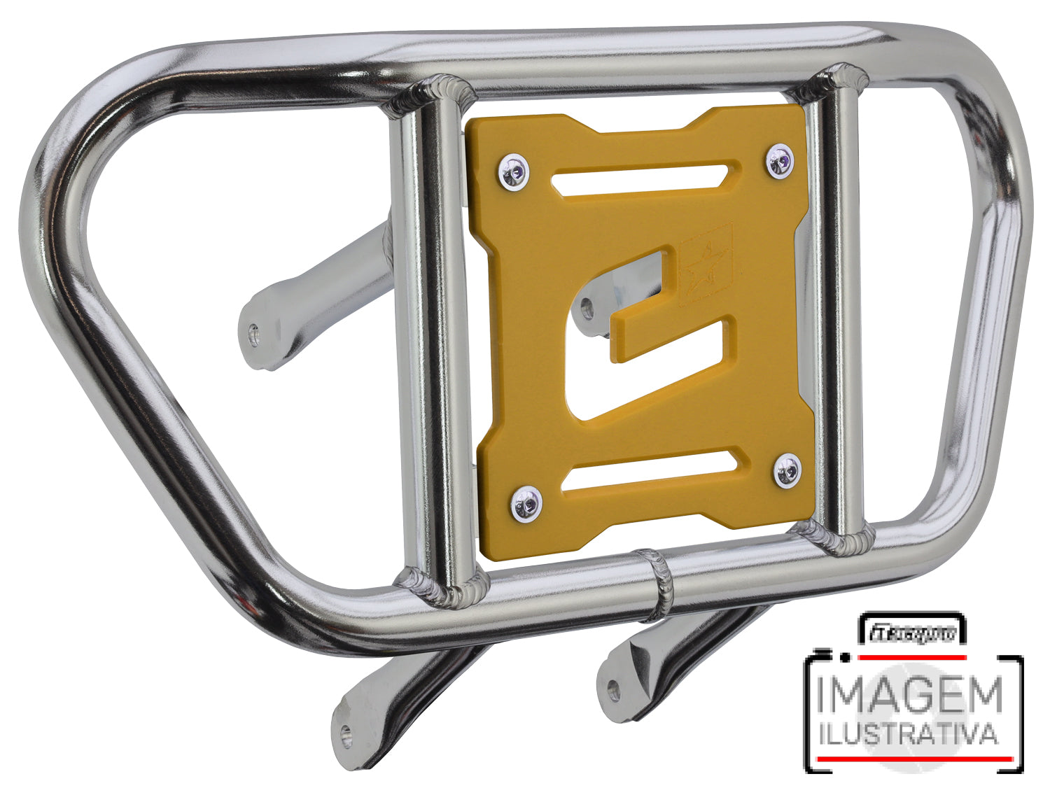 Crosspro - Front Bumper CR02 For Yamaha YFZ 450-Polish Tubo / Yellow Plate