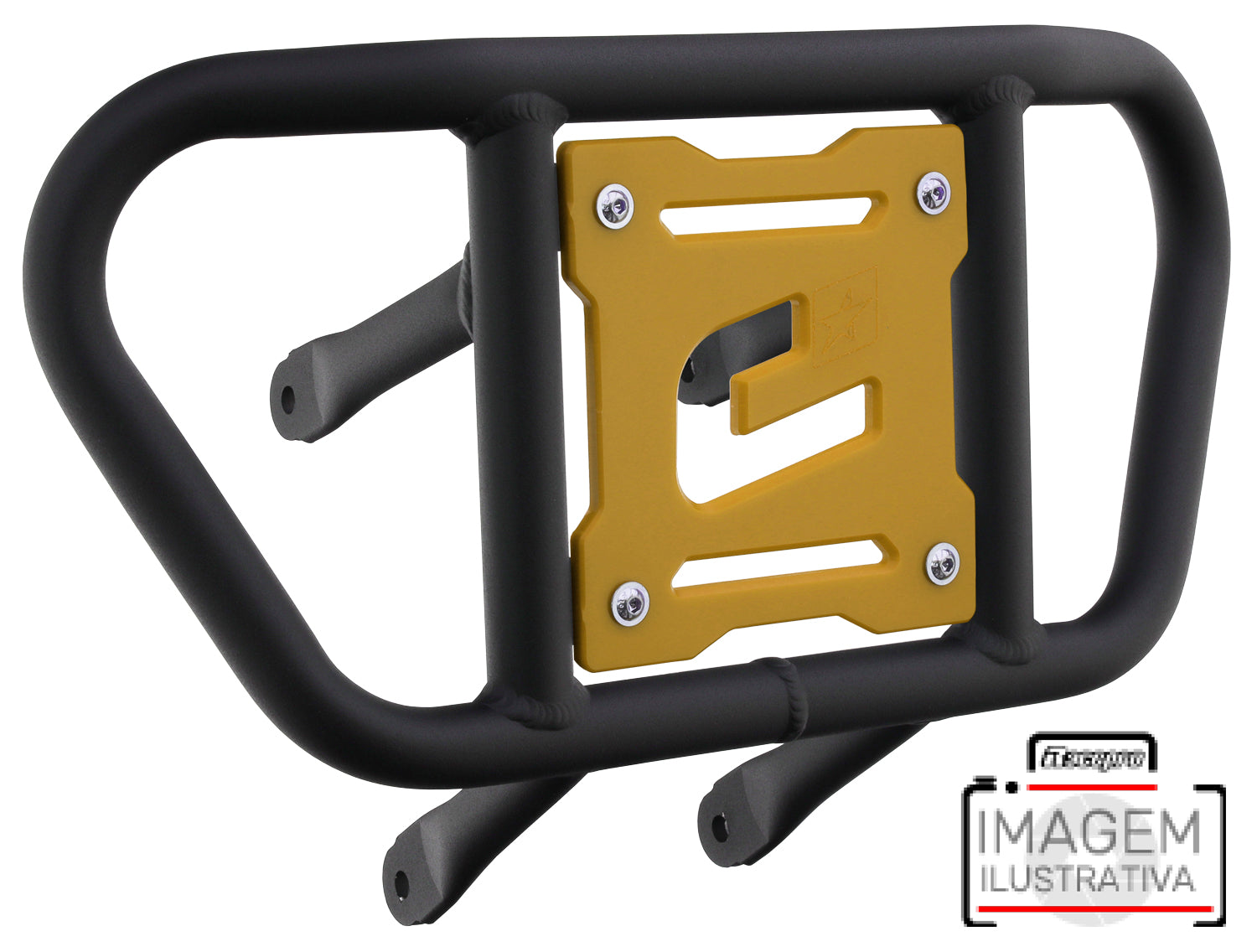 Crosspro - Front Bumper CR02 For Yamaha YFZ 450-Textured Black Tube / Yellow Plate