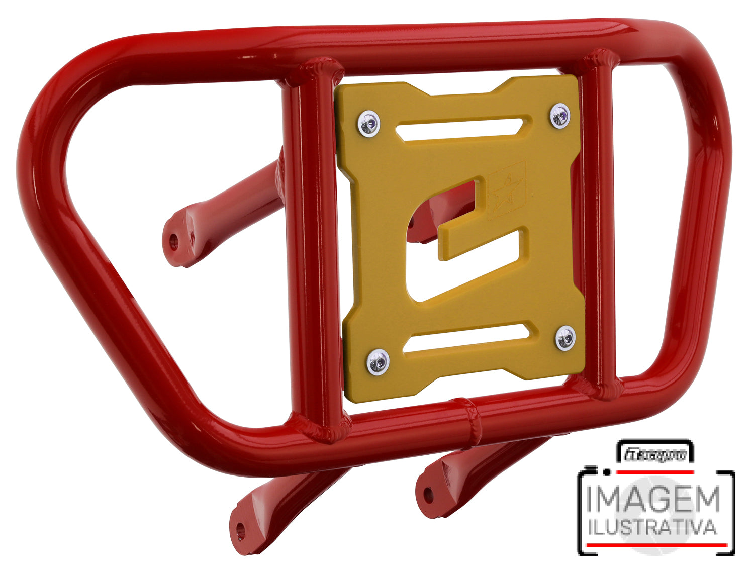 Crosspro - Front Bumper CR02 For Yamaha YFZ 450-Red Tube / Yellow Plate