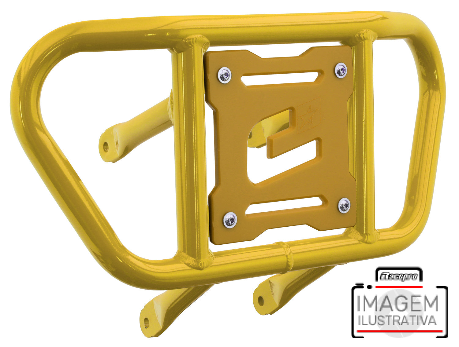 Crosspro - Front Bumper CR02 For Yamaha YFM 700 Raptor-Yellow Tube / Yellow Plate