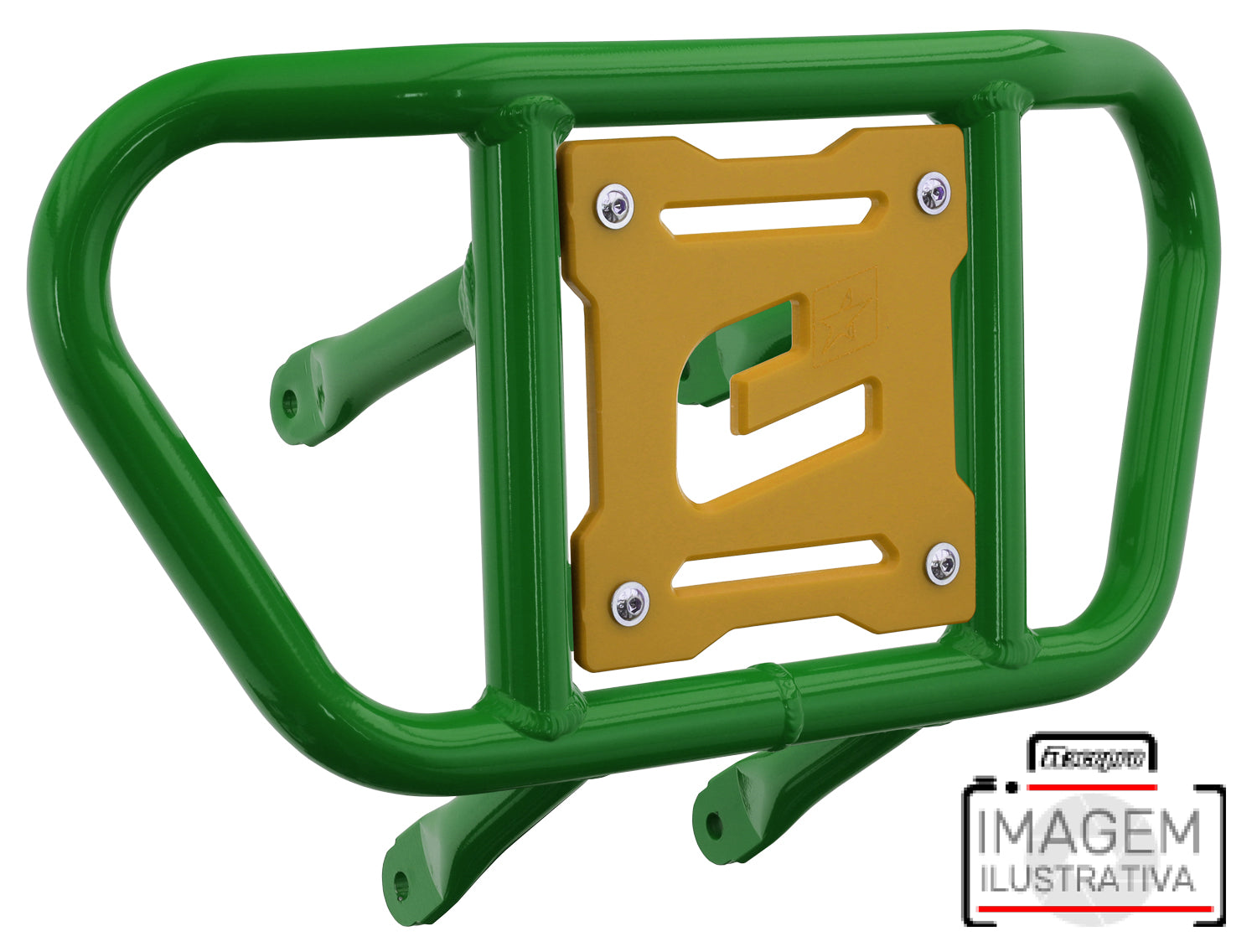 Crosspro - Front Bumper CR02 For Kawasaki KFX 450R-Green Tube / Yellow Plate