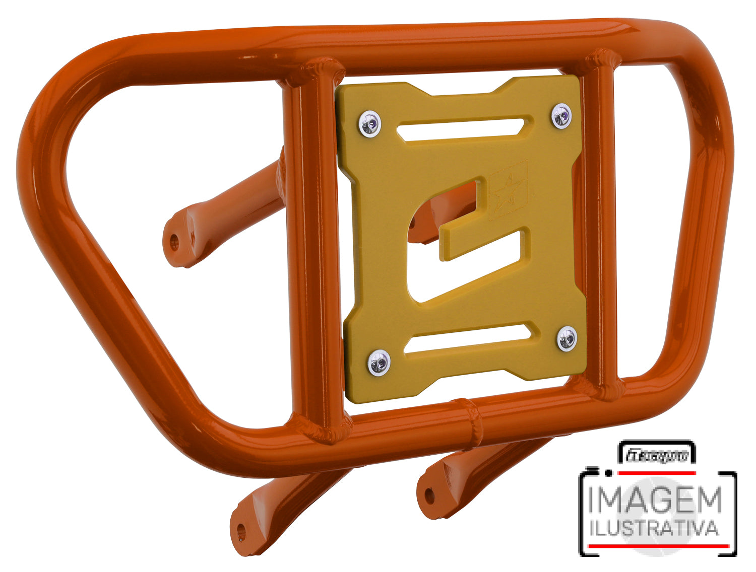 Crosspro - Front Bumper CR02 For Can Am (BRP) DS 450-Orange Tube / Yellow Plate