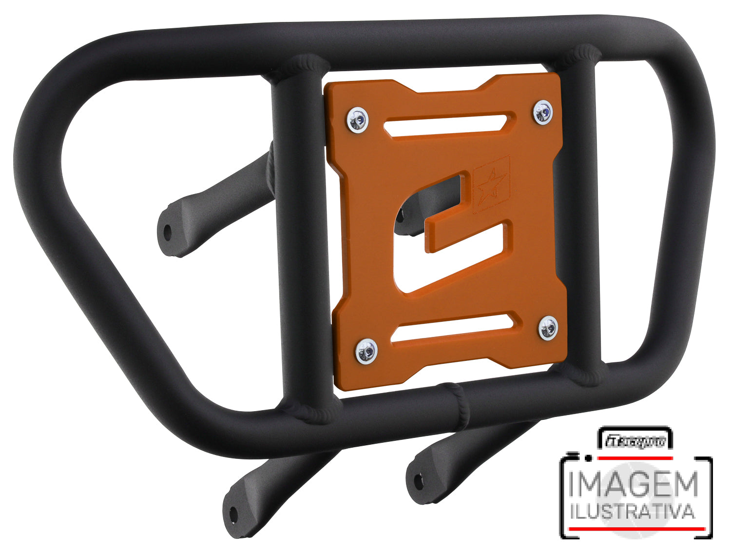 Crosspro - Front Bumper CR02 For Can Am (BRP) DS 450-Textured Black Tube / Orange Plate