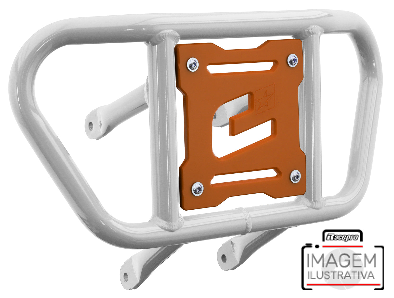 Crosspro - Front Bumper CR02 For Yamaha YFZ 450-White Tube / Orange Plate