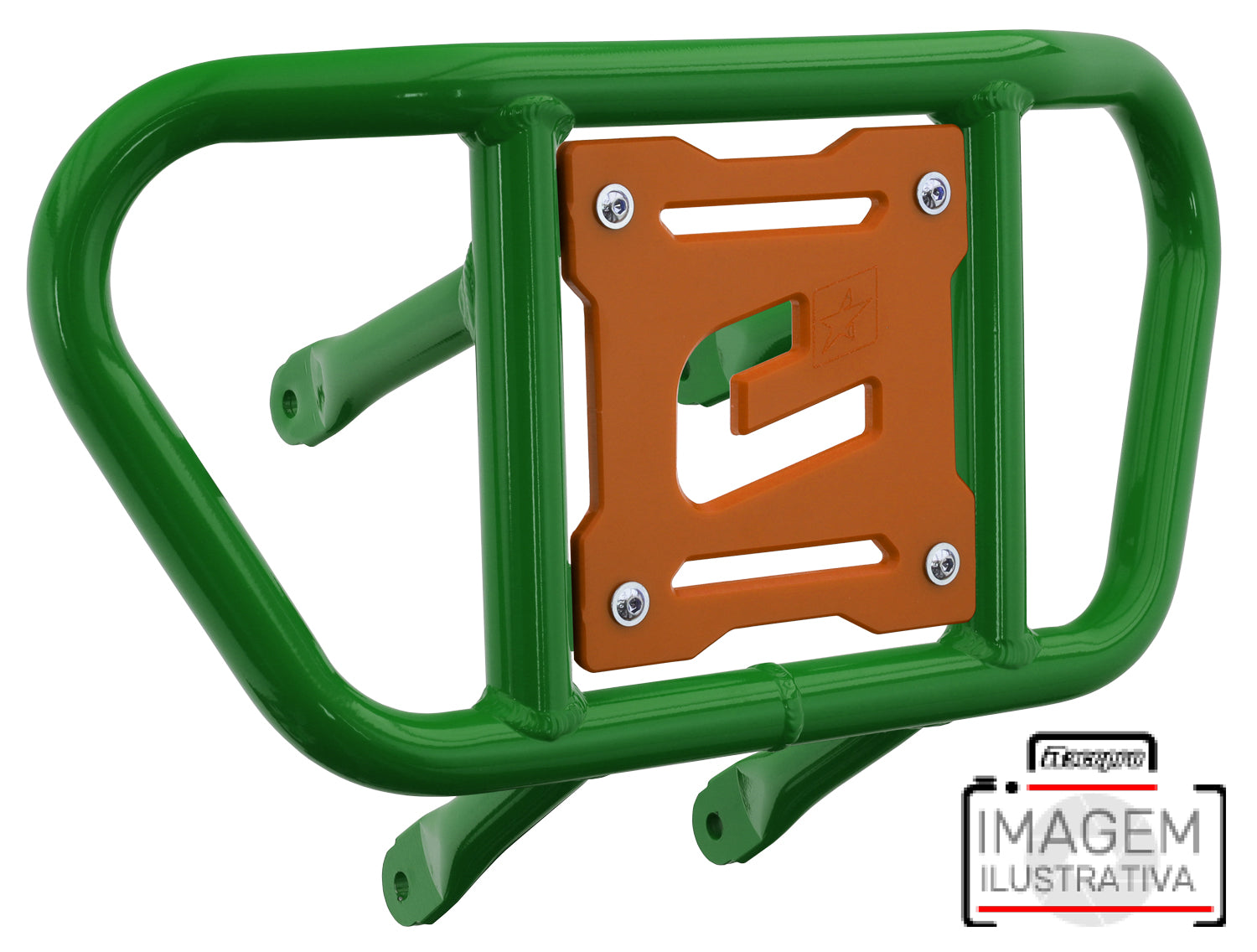 Crosspro - Front Bumper CR02 For Can Am (BRP) DS 450-Green Tube / Orange Plate
