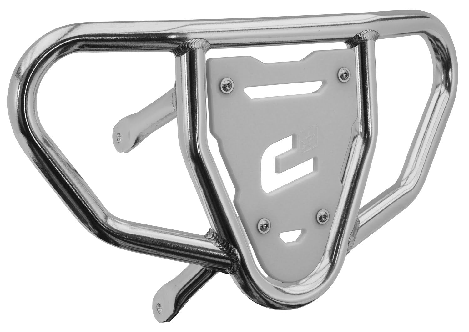 Crosspro - Front Bumper CR03 For Suzuki LT-R 450-Polish Tubo / White Plate