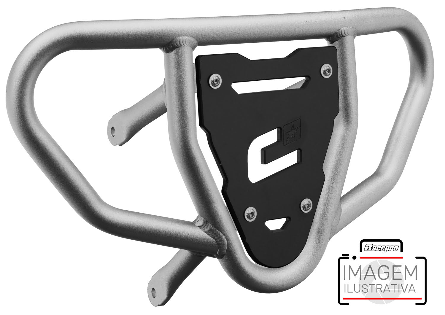 Crosspro - Front Bumper CR03 For Yamaha YFM 700 Raptor-Ice Polish Tube / Black Plate