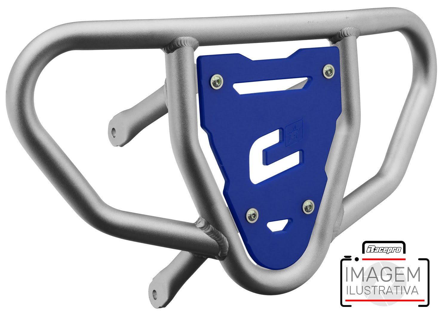 Crosspro - Front Bumper CR03 For Yamaha YFZ 450R-Ice Polish Tube / Blue Plate