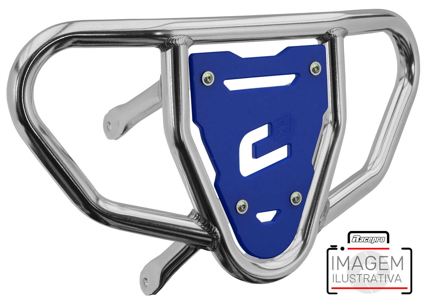 Crosspro - Front Bumper CR03 For Yamaha YFZ 450R-Polish Tubo / Blue Plate