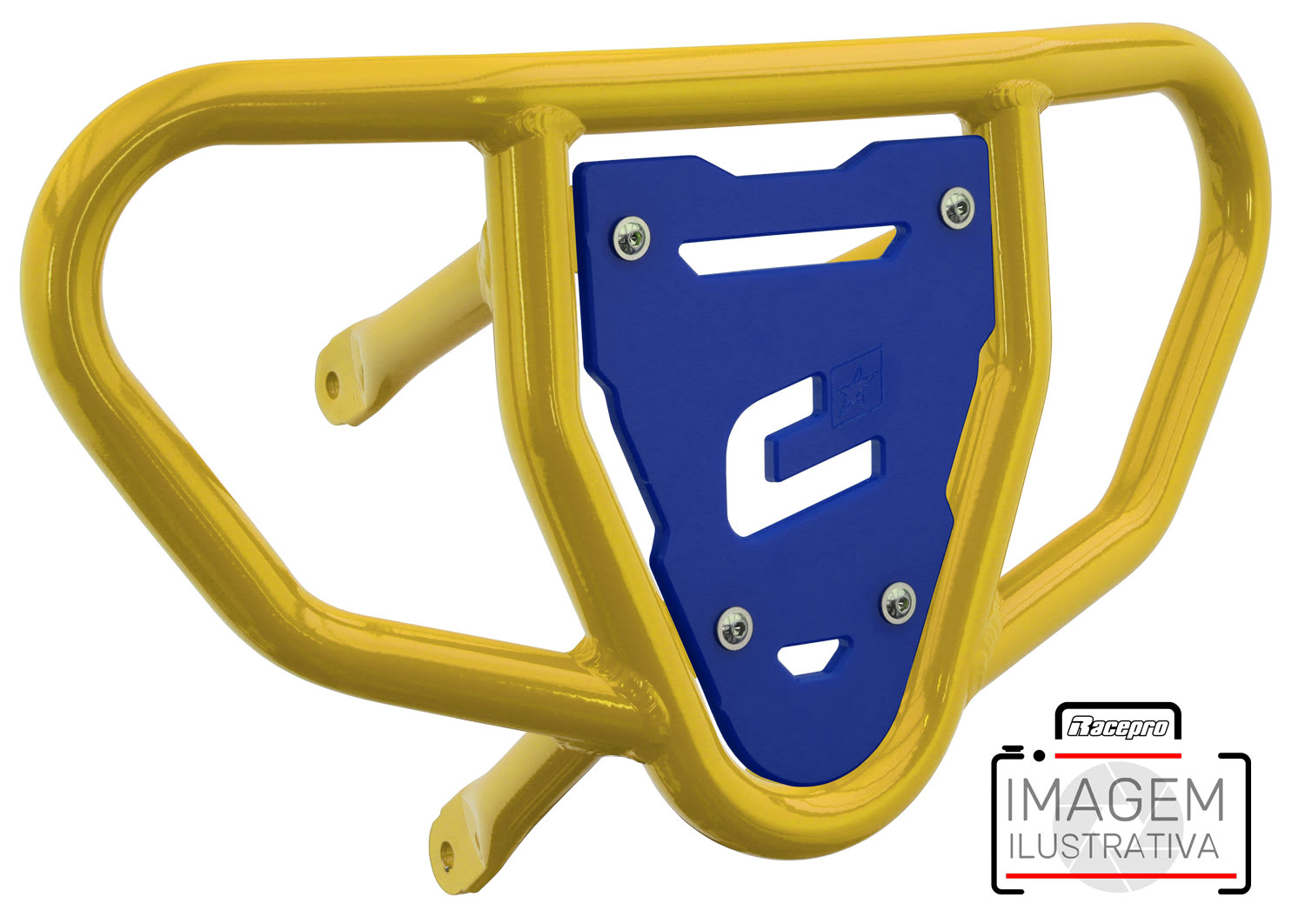 Crosspro - Front Bumper CR03 For Kawasaki KFX 450R-Yellow Tube / Blue Plate